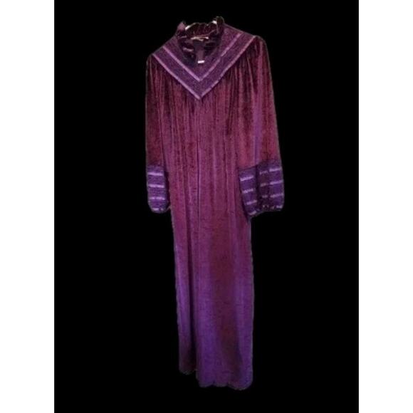 Gilligan & O'Malley Purple Maxi Robe Granny Women's Medium Pullover - Picture 4 of 8